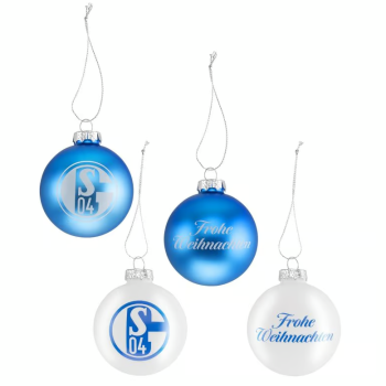 FC Schalke 04 - Christbaumkugeln 4er-Set Frohe Weihnachten